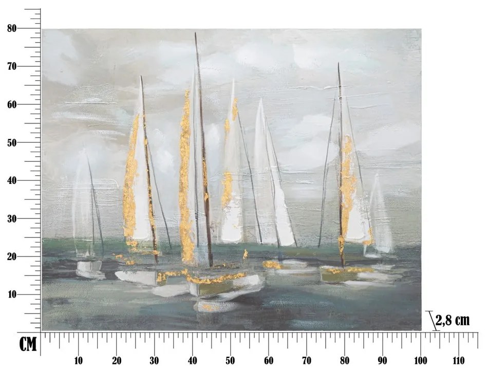 Obraz 100x80 cm Gold Boat – Mauro Ferretti