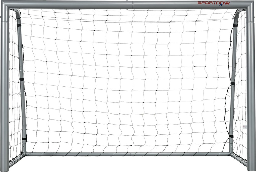SPORTNOW Bramka piłkarska odporna na warunki atmosferyczne, stabilna konstrukcja metalowa, siatka odporna na rozdarcia, 160W x 240D x 85S cm, Szara