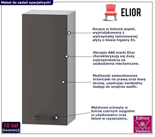 Górna szafka z jednym frontem szara E5-W14