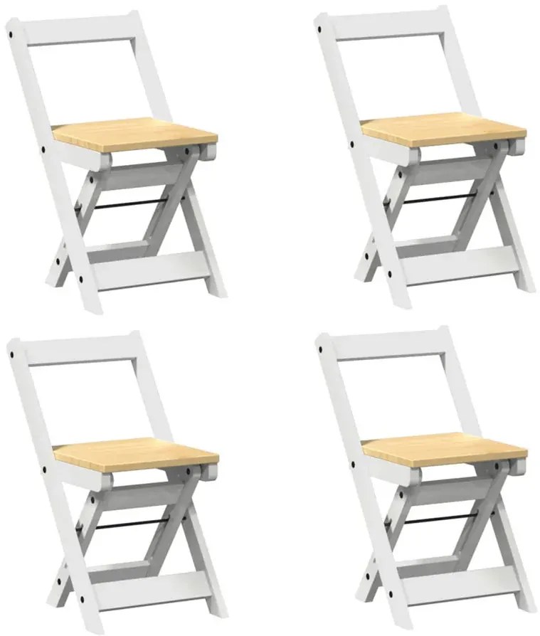 Biały komplet składanych krzeseł minimalistycznych - Nelder