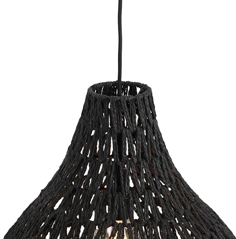 Retro lampa wisząca czarna 45 cm - Lina Drop Retro Oswietlenie wewnetrzne