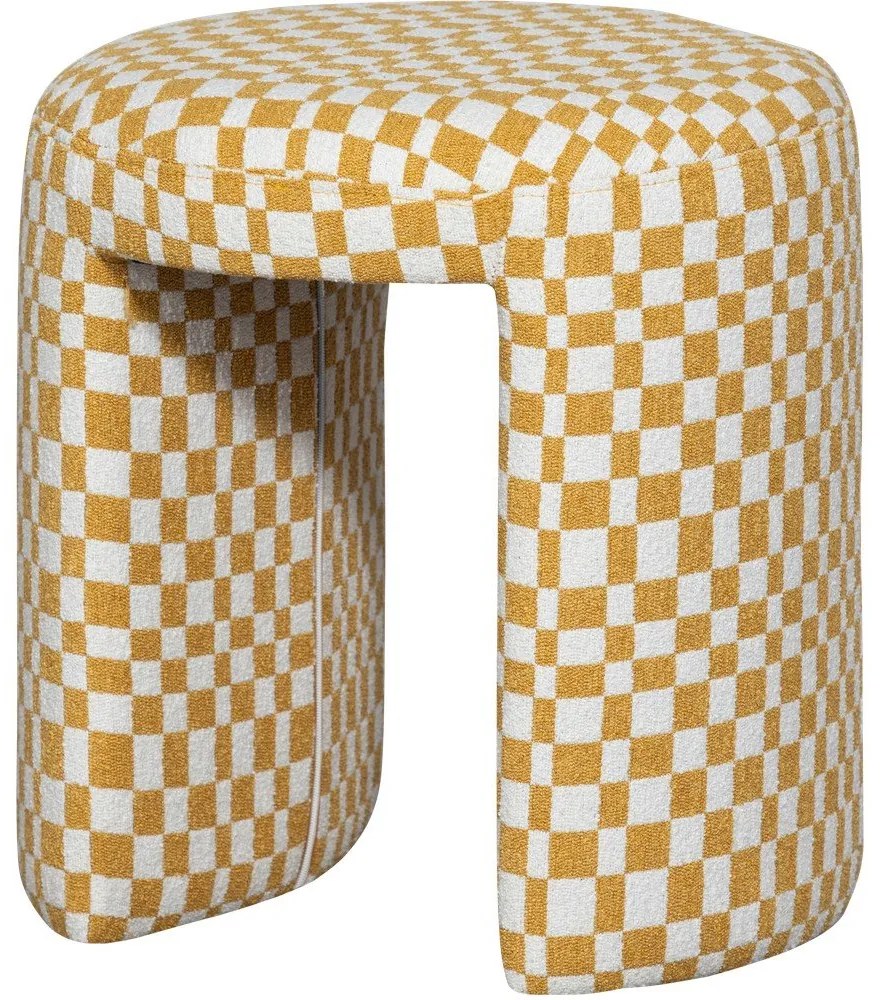 Żółty tapicerowany stołek Charlie – WOOOD