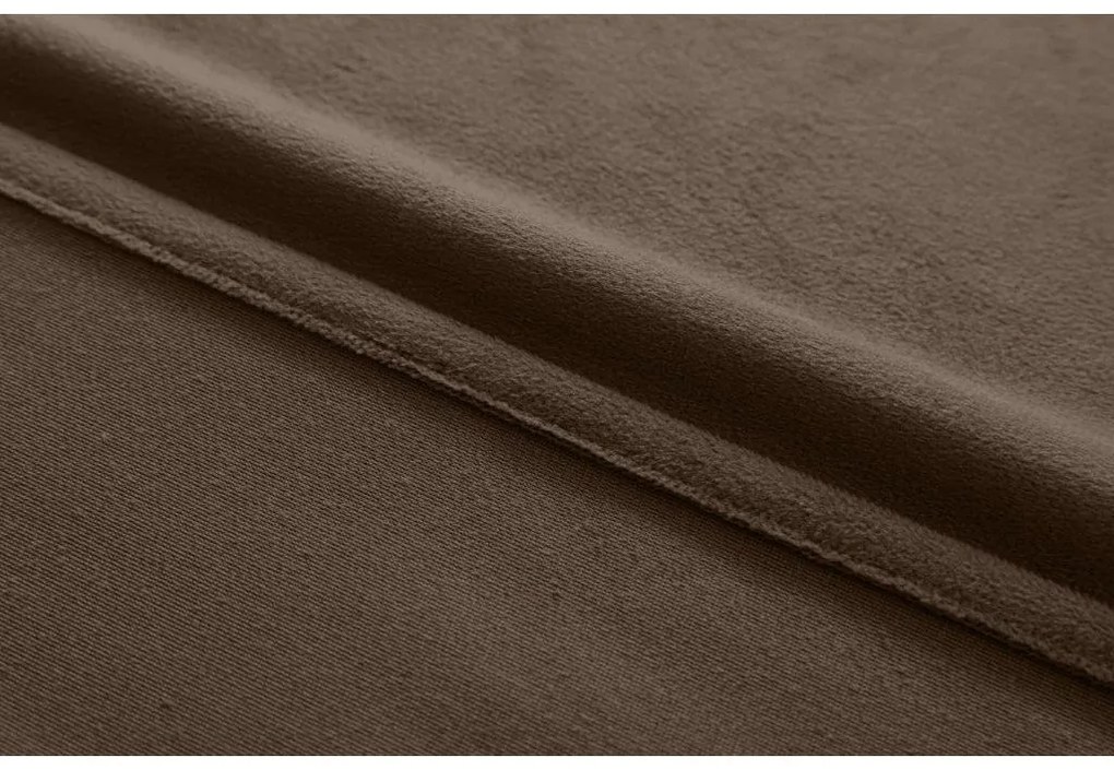 Brązowa zasłona zaciemniająca VELVET 140x270 cm Zawieszanie: Taśma z wiązaniami
