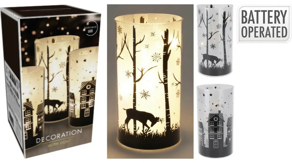 Świecznik bożonarodzeniowy Jeleń z 10 diodami LED, 8 x 15 x 8 cm