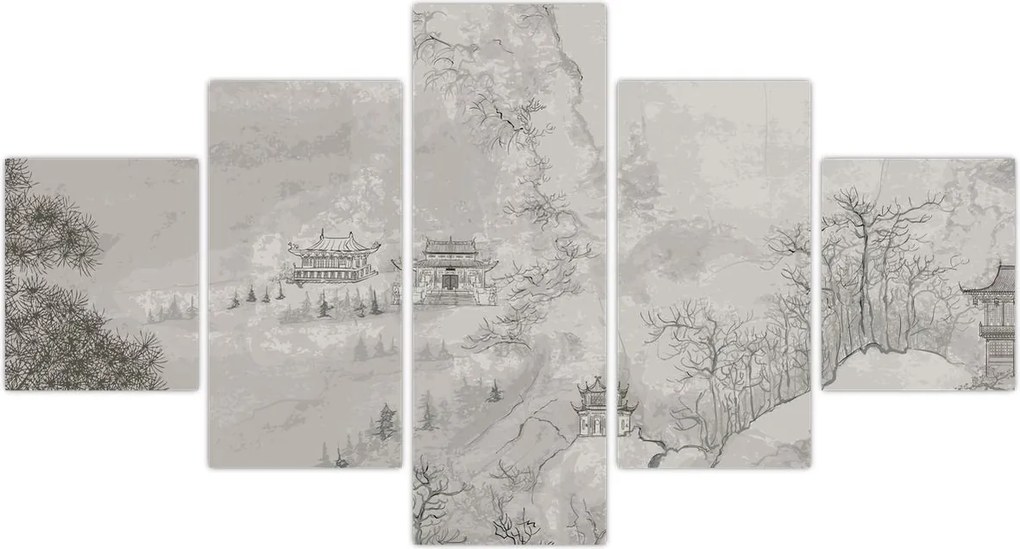 Obraz - Chiński krajobraz (125x70 cm)