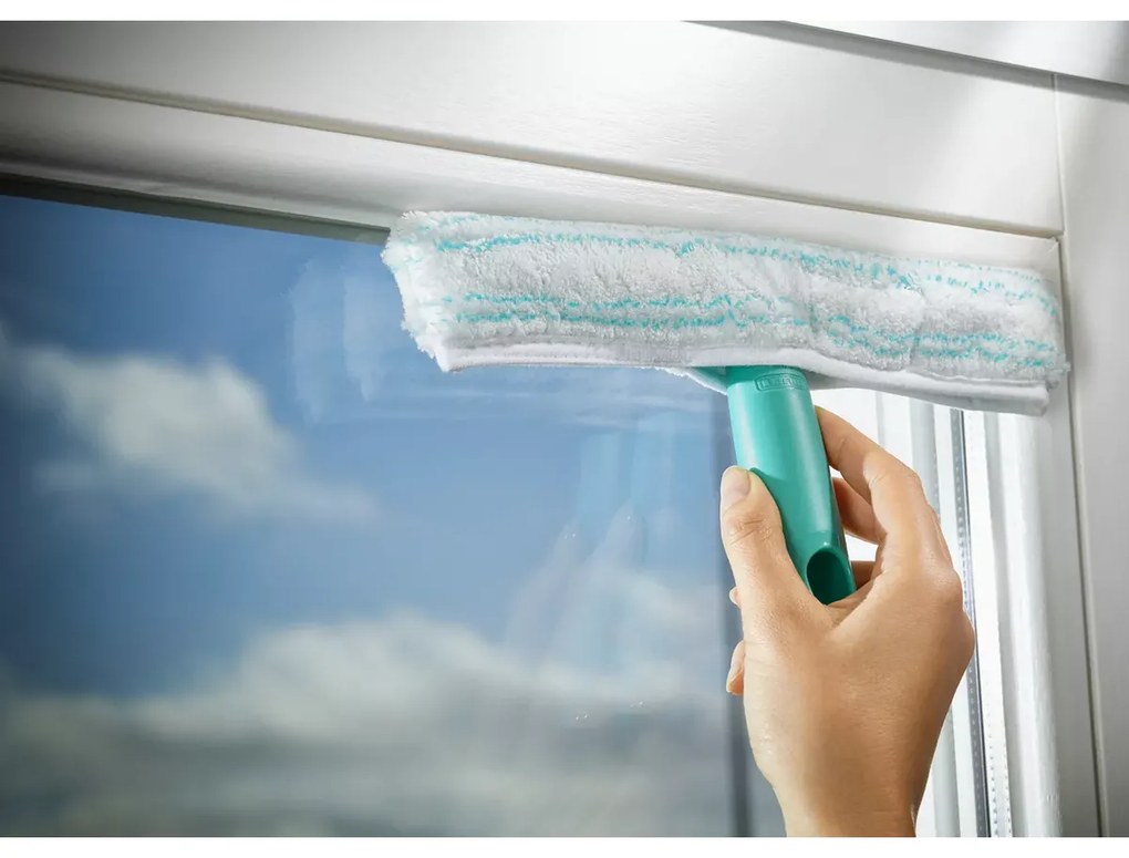 Leifheit odkurzacz do okien Window Cleaner s mopem, drążkiem 43 cm, nasadką ssącą 17 cm czarny 51016