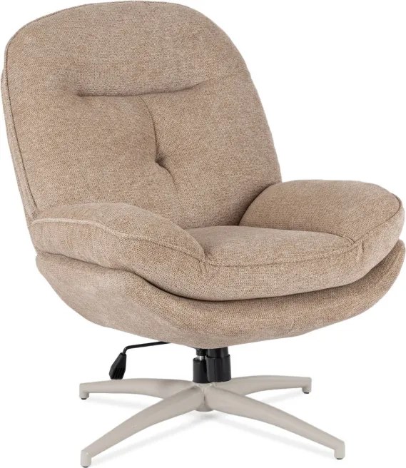 Fotel Wypoczynkowy Obrotowy MESA do Salonu Beżowy Nowoczesny