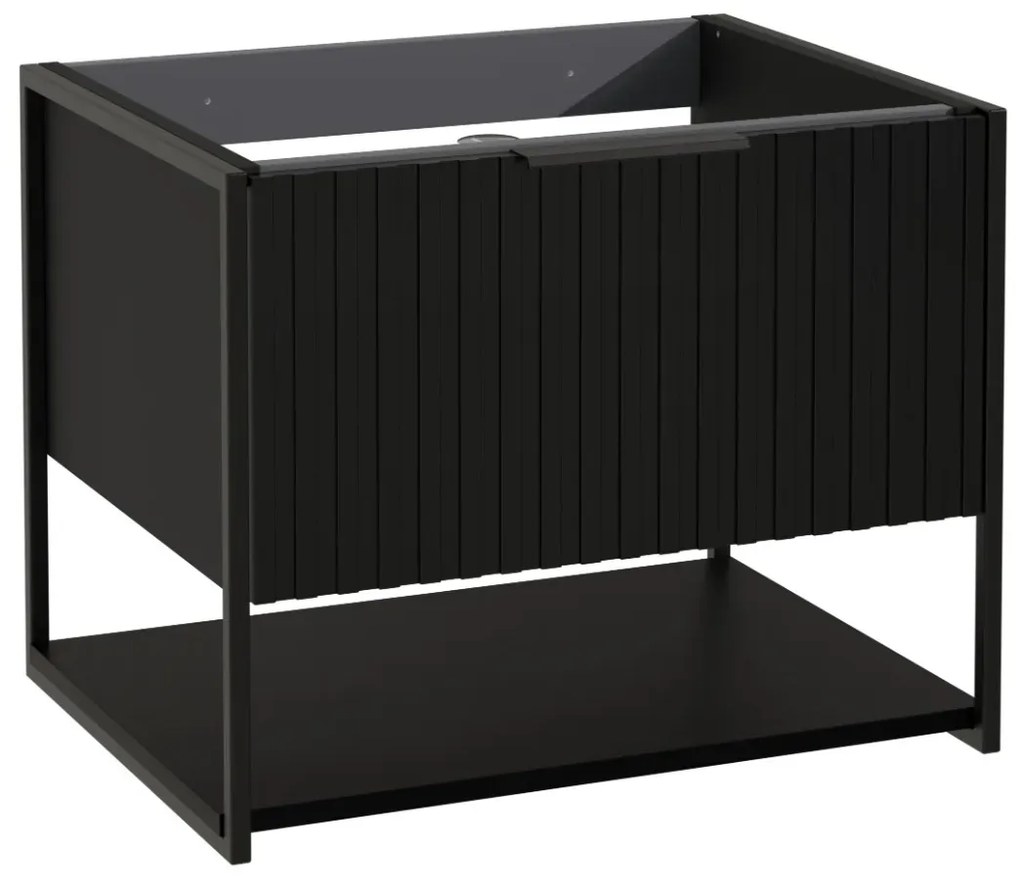 Szafka pod umywalkę TURF BLACK VINTAGE 60-1S 60cm czarna STRAMA