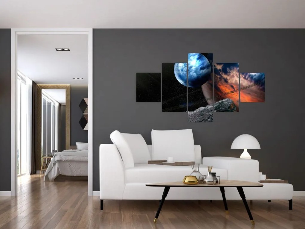 Obraz planety w kosmosie (125x70 cm)