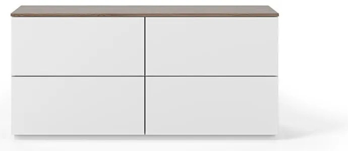 Biała komoda z blatem w orzechowym dekorze TemaHome Join, 120 x 54 cm