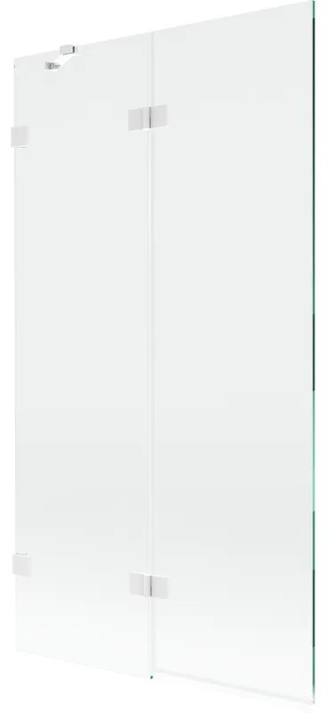 Mexen Lunar parawan nawannowy 2-skrzydłowy lewy 100 x 150 cm, transparent, biały - 897-100-100-20-00-L