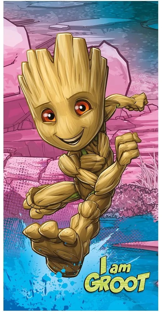 Bawełniany ręcznik dziecięcy 70x140 cm Groot "I am groot" – Jerry Fabrics