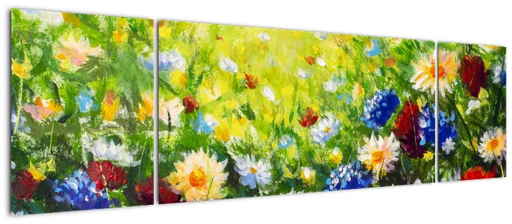 Obraz dzikich kwiatów (170x50 cm)