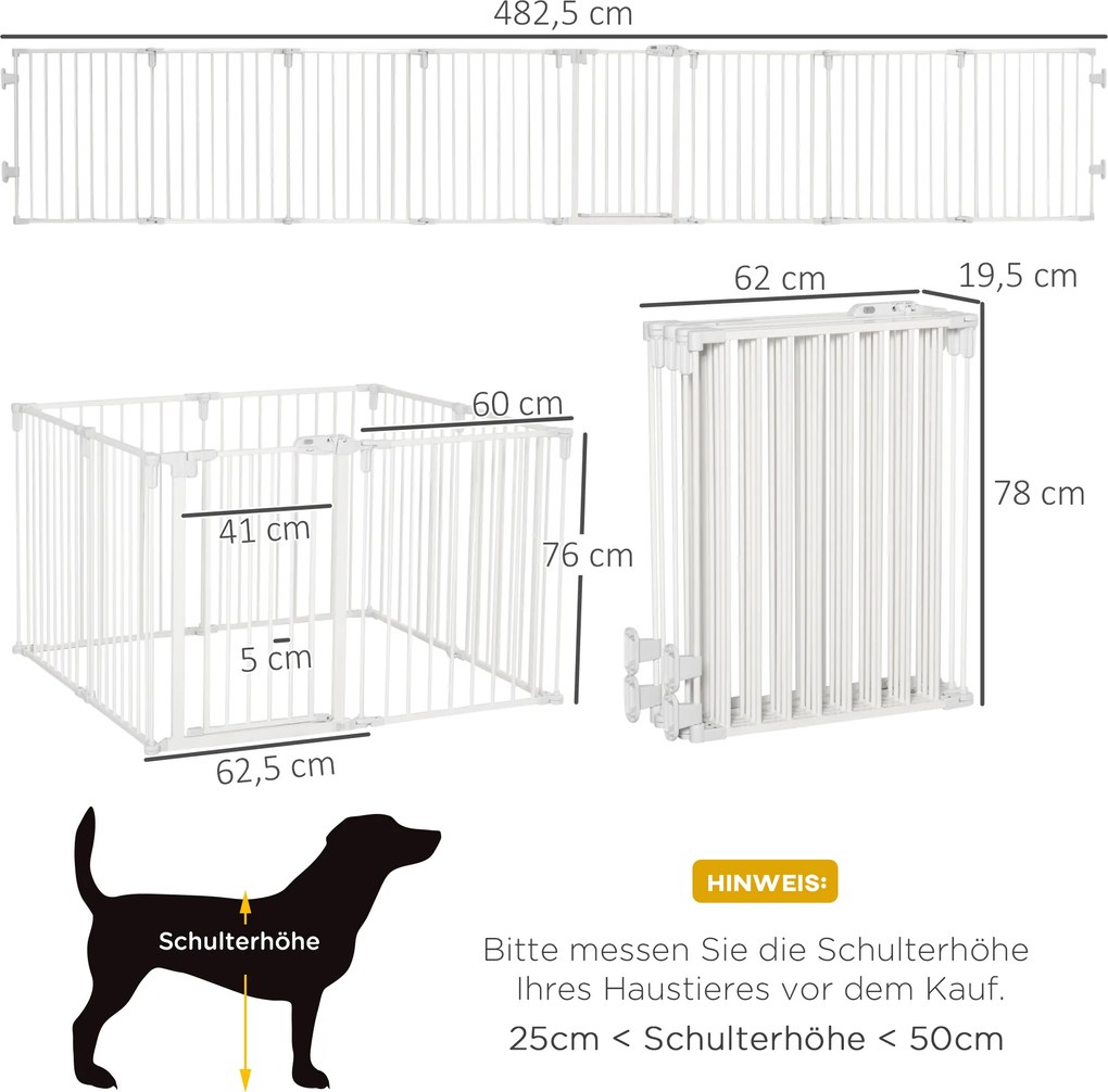 PawHut PewHut szczeniak wylewka zewnętrzna obudowa dla psów ze składanymi drzwiami, elastyczne 8 paneli