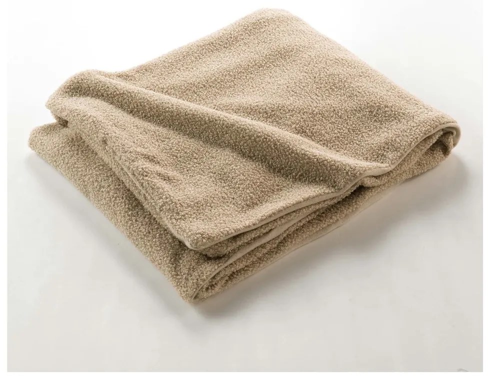 Beżowy polarowy koc 125x150 cm Curly Wooly – douceur d'intérieur