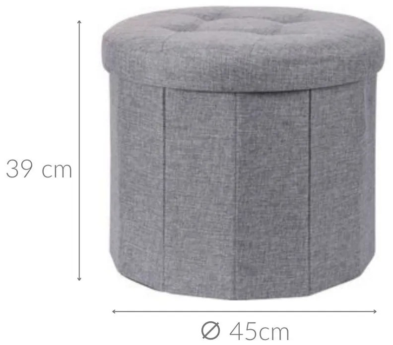 Pufa z pikownym siedziskiem OTTOMAN, Ø 45 x 39 cm