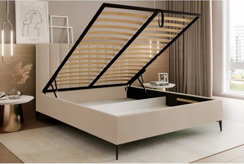 Łóżko Mona Slim III 120 Tkanina VELUTTO 02 stelaż drewniany