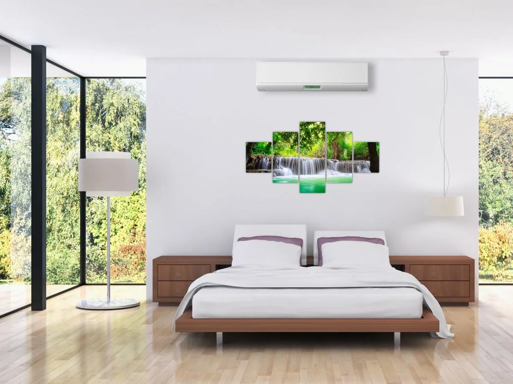 Obraz wodospadu w Kanchanaburi, Tajlandia (125x70 cm)