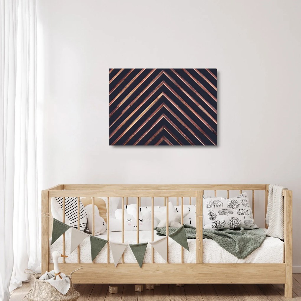 Obraz na szkle drewnianego motywu na czarnym tle (70x50 cm)