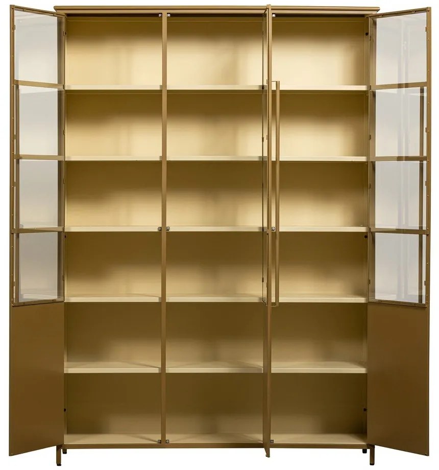 Musztardowa metalowa witryna 140x200x44 cm Exhibit – WOOOD