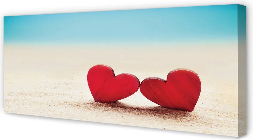 Obraz drukowany na płótnie Serca na Piasku