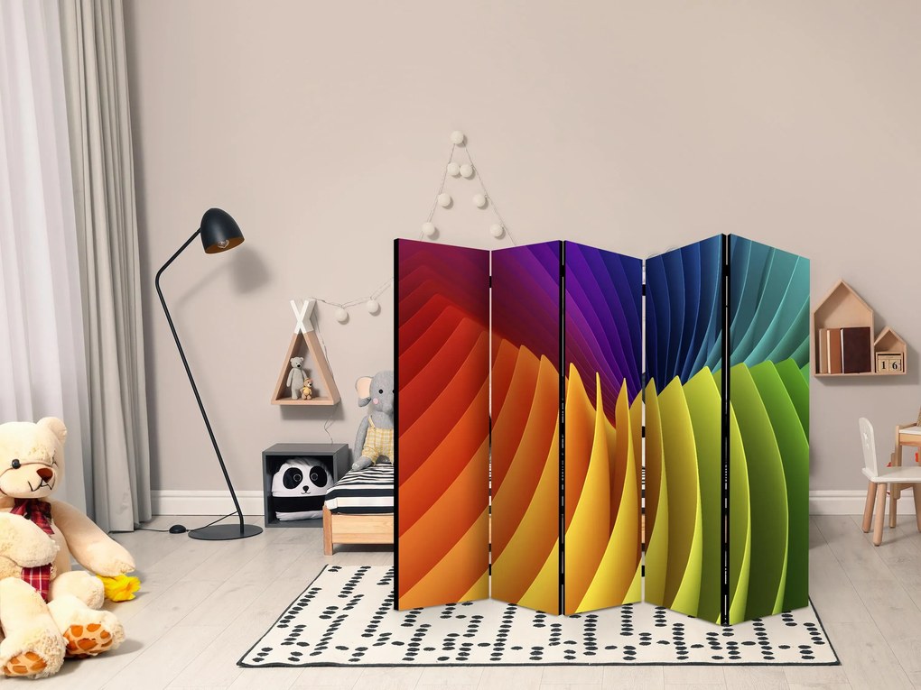 Parawan akustyczny 3D 225x172 cm 5-częściowy wielokolorowy ARTGEIST B