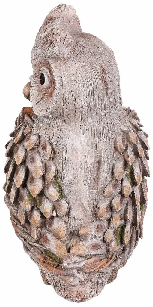Ozdoba ogrodowa Sowa, szary, 24 x 22 x 40 cm