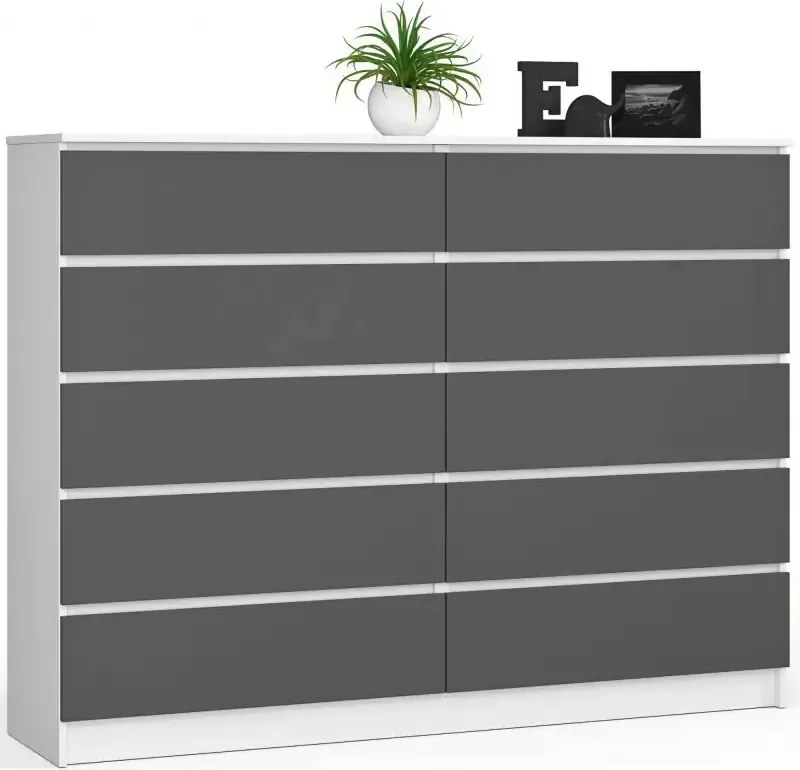 Nowoczesna komoda do salonu biały + grafit D7-C78