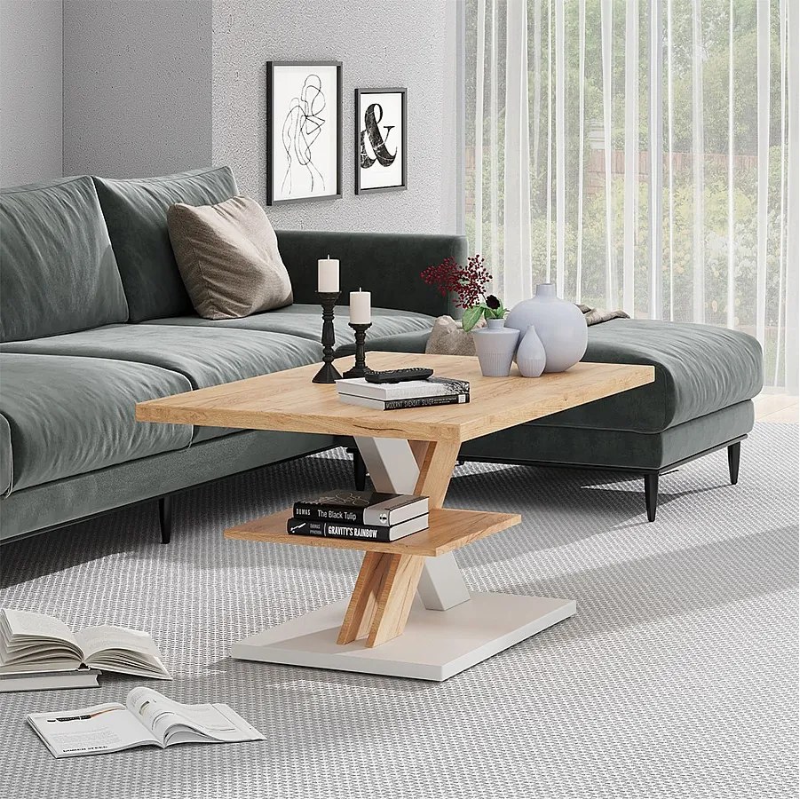 Stolik kawowy biały 90x60x45 arivo