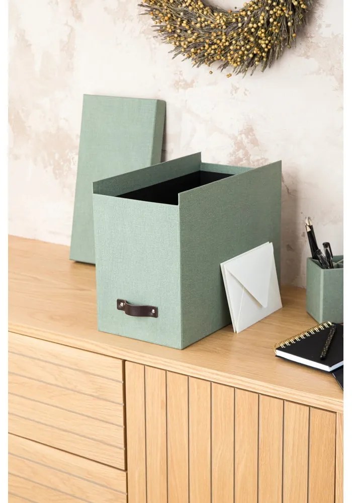 Zielony kartonowy organizer na dokumenty Johan Canvas Paper Laminate – Bigso