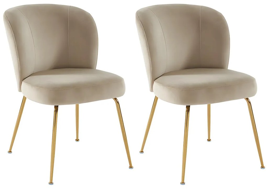 Zestaw 2 krzeseł z tkaniny i złoconego metalu - Beżowy - POLPONA autorstwa Pascala MORABITO