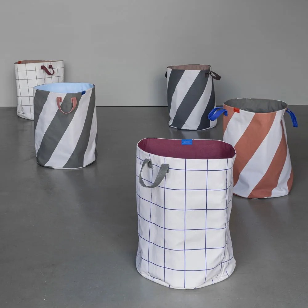 Ceglasto-kremowy tekstylny kosz na pranie 5 l Diagonal – Mette Ditmer Denmark