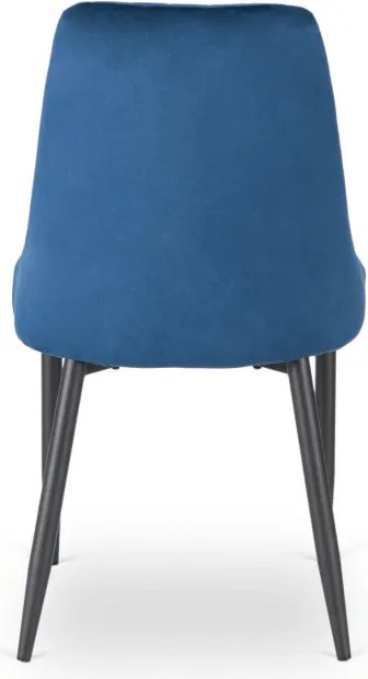 Krzesło Tapicerowane do Jadalni BARI Granatowe Welurowe Nowoczesne Loft