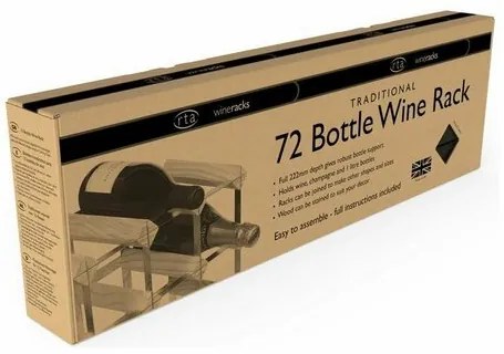Stojak RTA na 72 butelki wina, czarny jesion