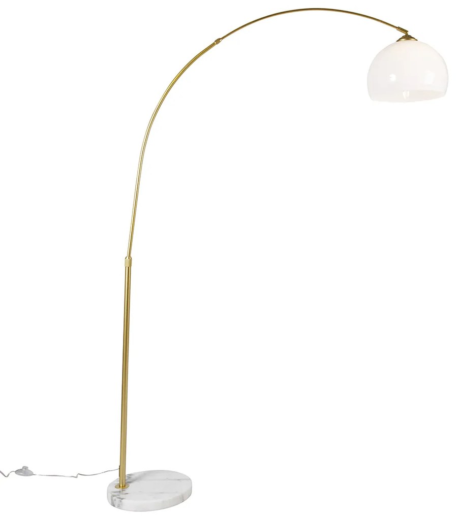 Luk Inteligentna lampa łukowa mosiężna z białym kloszem włącznie z Wi-Fi A60 - Arc Basic Nowoczesny Oswietlenie wewnetrzne