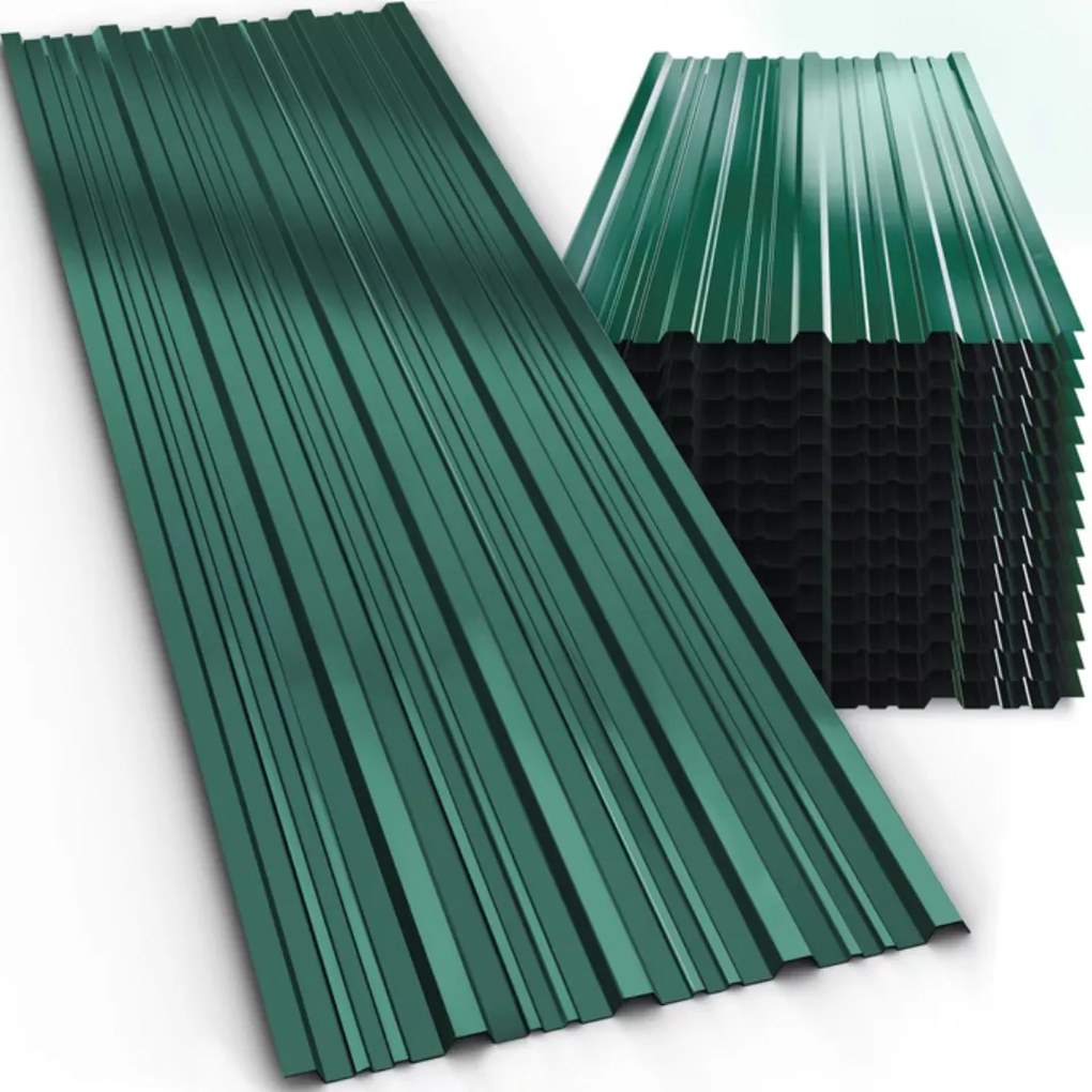 Blacha trapezowa ARON, zestaw 14 sztuk, 110×46 cm, zielony Jurhan