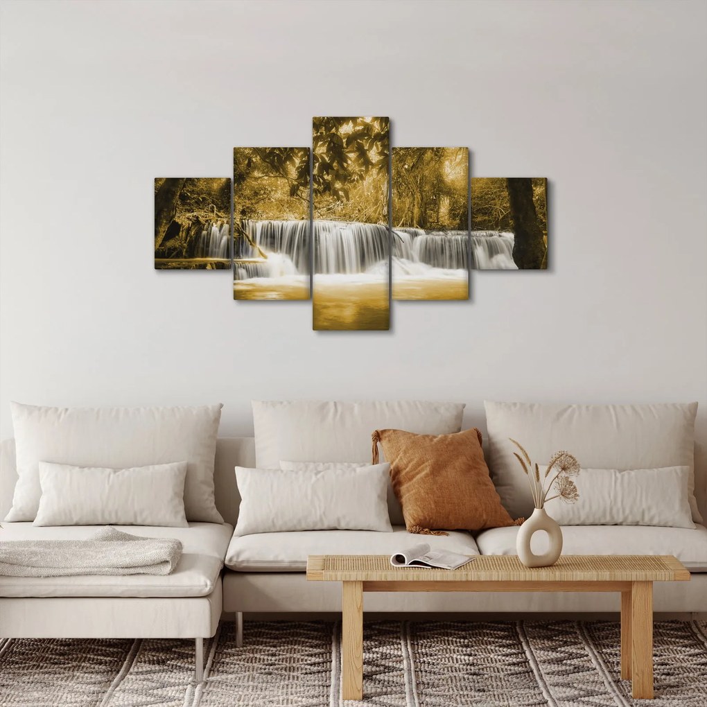 Obraz - Wodospad, vintage (125x70 cm)