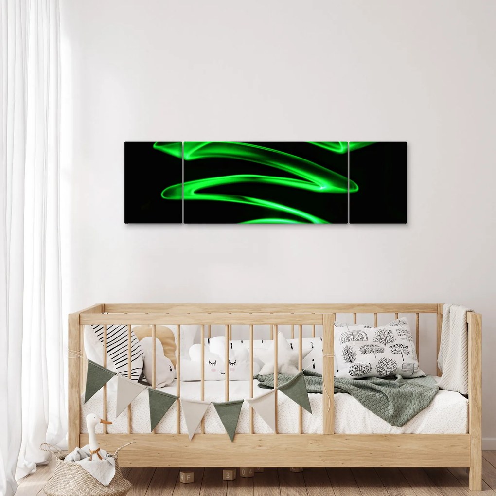 Obraz - neonowe fale (170x50 cm)