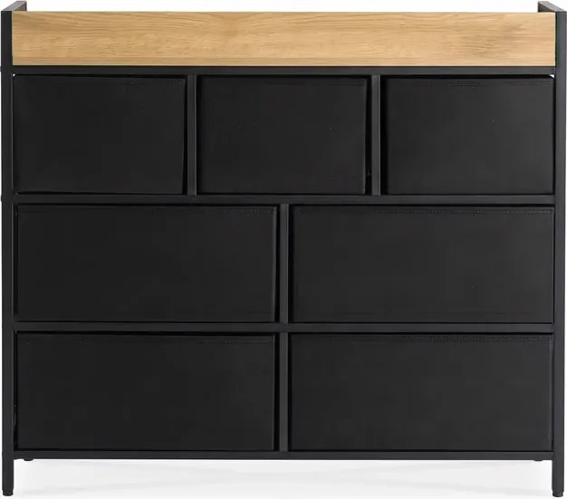 Komoda z Szufladami HUDSON 98 cm Dąb/Czarny Loft