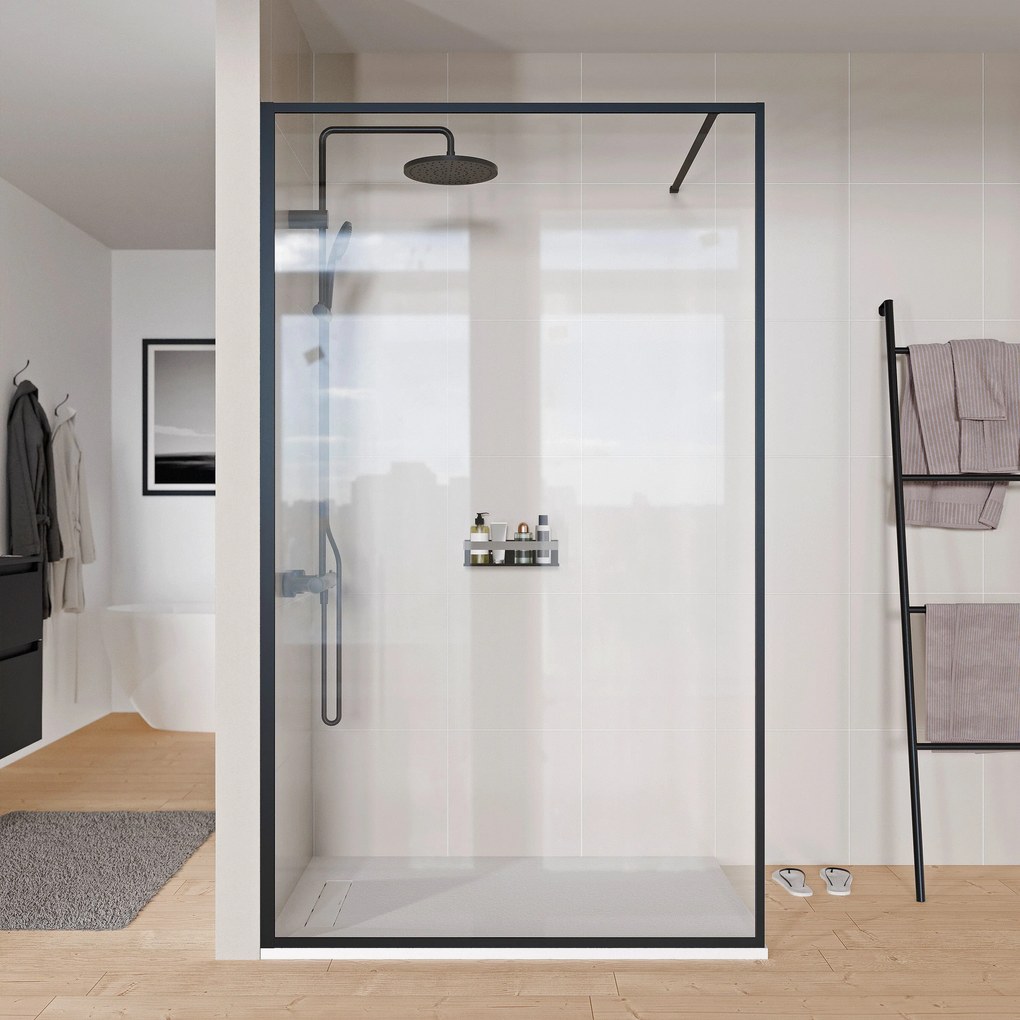 Kabina prysznicowa Walk-In 8 mm szkło przezroczyste FRAME - wysokość 200 cm