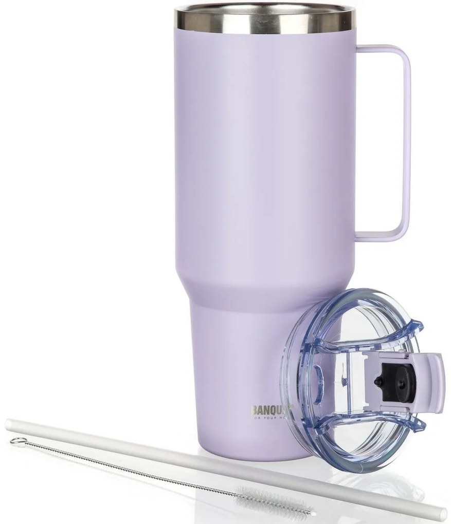 Banquet Kubek termiczny ze stali nierdzewnej z uchwytem Twain 1200 ml, liliowy