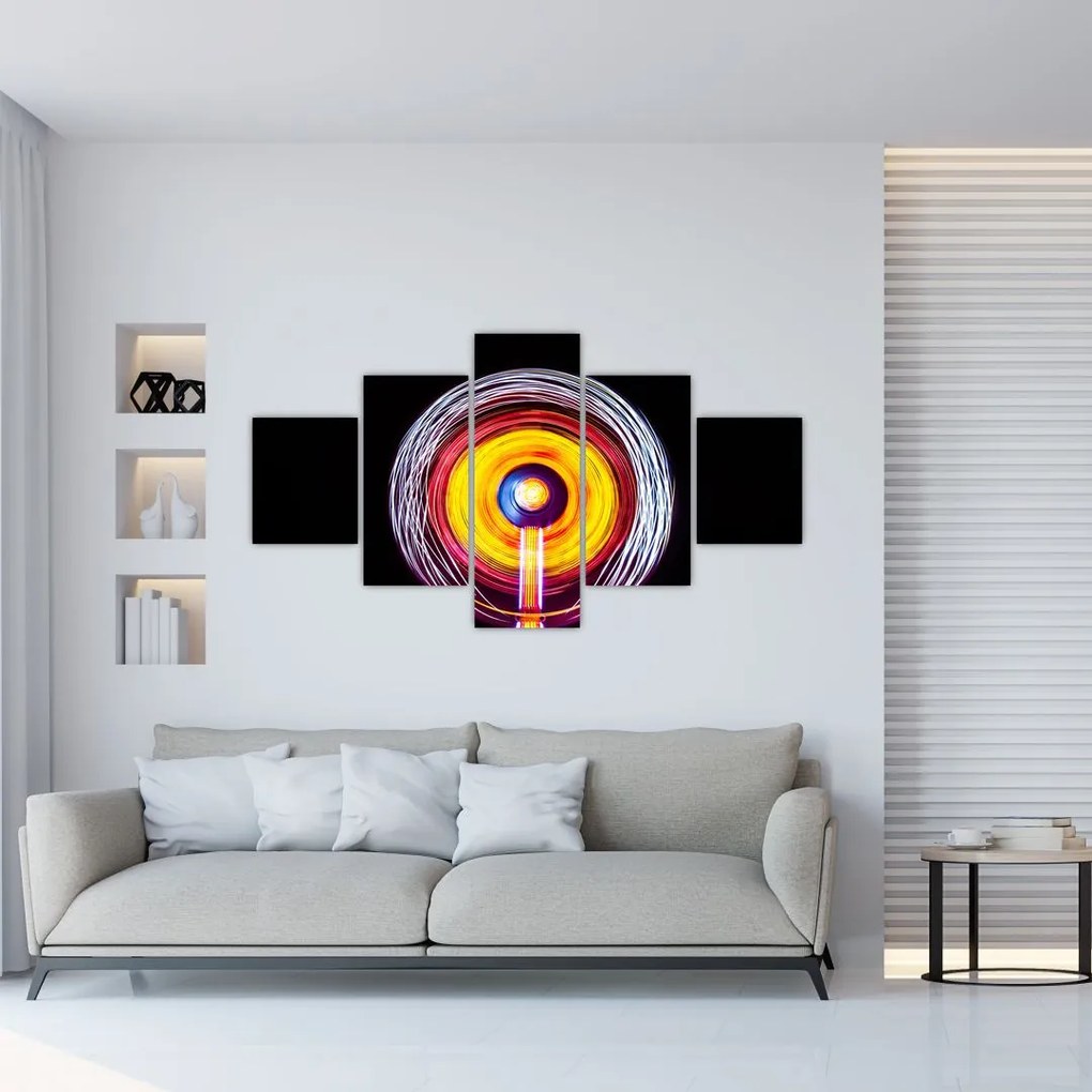Obraz świateł w kręgu (125x70 cm)