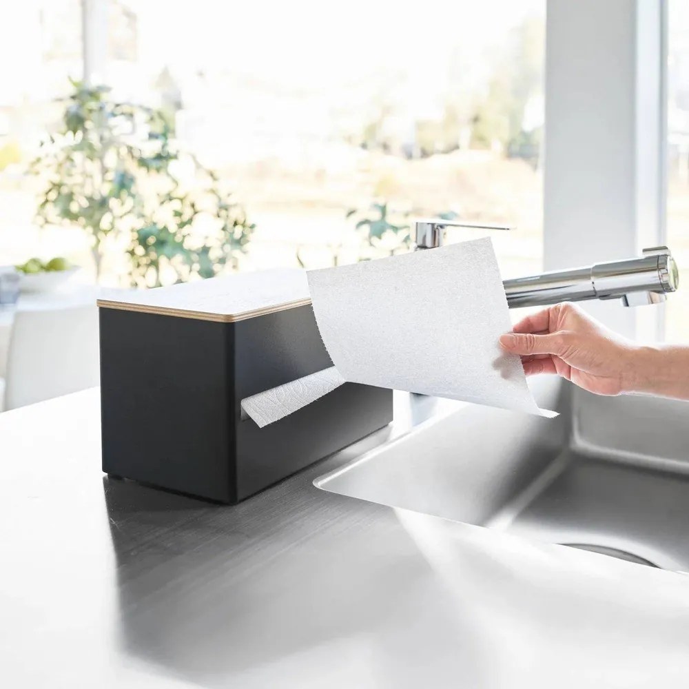 Czarny metalowy stojak na ręczniki papierowe Rin – YAMAZAKI