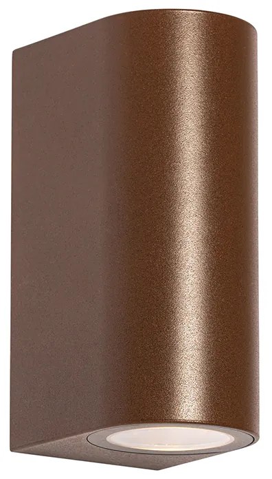 Lampa ścienna zewnętrzna brązowa rdzawo-brązowa plastikowa owalna 2-światłowa - Baleno