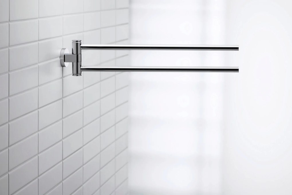 Duravit D-Code wieszak na ręczniki Chrom - obrotowy z 2 uchwytami