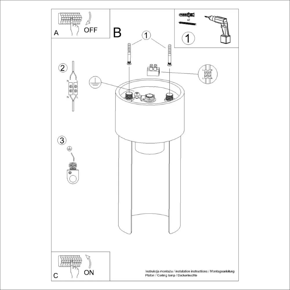 Biała lampa sufitowa Aurea – Nice Lamps