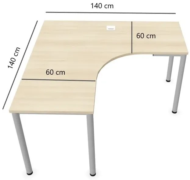 Biurko narożne EASY SPACE I-LEG LS 140x140cm kaszmirowe NOWY STYL