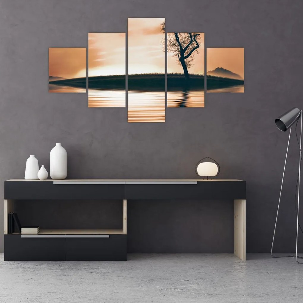 Obraz drzewa na wyspie (125x70 cm)