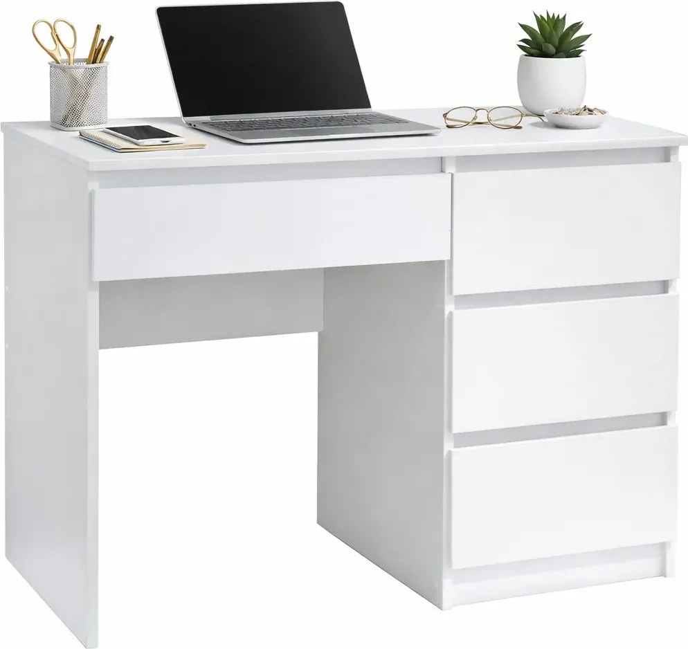 Białe biurko z szufladami S1-E54