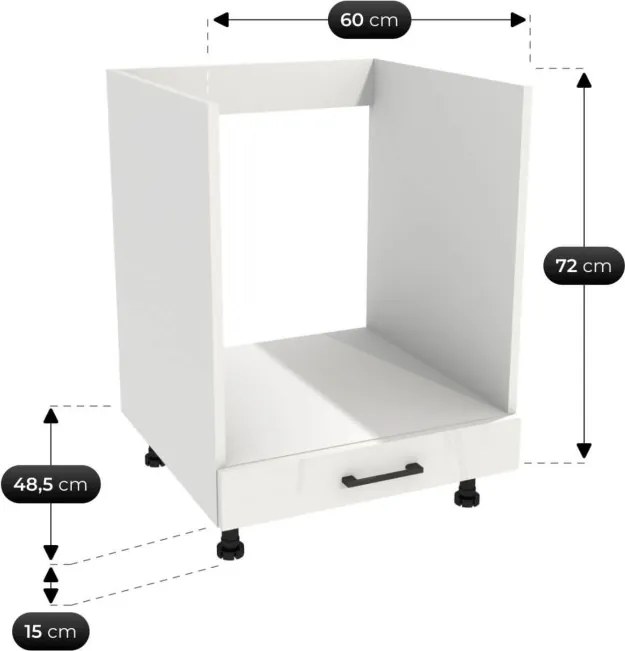 Zestaw Mebli Kuchennych MODERN 200 cm Dąb/Biały Połysk Ryflowany Nowoczesny